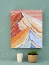 Colorful Layered Mountain Abstract Canvas Wall Art for Home Decor – view 4