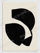 Abstract Geometric Black White Canvas Wall Art for Living Room Decor – view 3