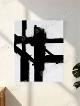 Black & White Abstract Geometric Canvas Wall Art for Living Room Home Decor