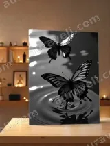 Black Butterfly Water Ripple Canvas Wall Art for Home Decor – вид 3