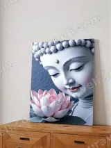 Zen Buddha & Pink Lotus Canvas Wall Art for Home Decor – вид 4