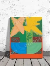 Abstract Geometric Floral Canvas Wall Art for Living Room Home Decor