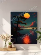 Coastal Sunset Pine Tree Canvas Wall Art for Home Decor – вид 4