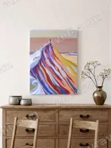 Abstract Colorful Striped Mountain Peak Canvas Wall Art for Living Room Decor – вид 2