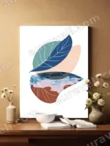 Abstract Botanical Leaf Canvas Wall Art for Living Room Home Decor – view 2