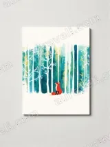 Red Fox Forest Canvas Wall Art for Living Room Bedroom Home Decor – вид 3