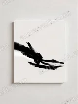 Abstract Black Brushstroke Canvas Wall Art for Living Room Home Decor – view 2