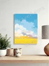 Golden Wheat Field & Colorful Sky Canvas Wall Art for Living Room Decor – view 4
