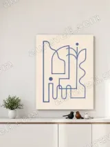 Abstract Geometric Floral Canvas Wall Art for Living Room Decor – view 4