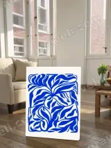 Blue Abstract Floral Canvas Wall Art for Living Room Bedroom Home Decor – view 2