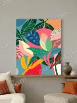 Tropical Botanical Canvas Wall Art for Living Room Bedroom Home Decor – view 3