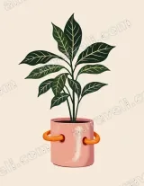 Modern Botanical Houseplant Canvas Wall Art for Living Room Decor wall art print