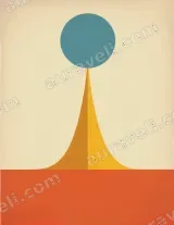 Mid - Century Geometric Canvas Wall Art for Living Room Home Decor wall art print