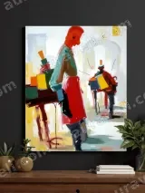 Abstract Stylized Figures Canvas Wall Art for Living Room Home Decor