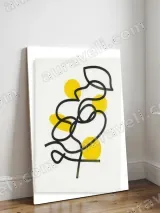 Abstract Line Art with Yellow Dots Canvas Wall Art for Living Room Home Decor – view 3
