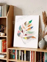 Abstract Geometric Leaf Canvas Wall Art for Living Room Decor – view 4