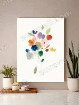 Watercolor Floral Bouquet Canvas Wall Art for Living Room Home Decor – view 3