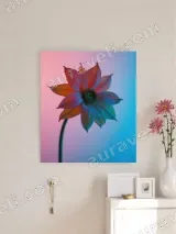 Colorful Gradient Floral Canvas Wall Art for Living Room Home Decor – view 3