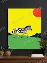 Zebra Cartoon Canvas Wall Art for Living Room Bedroom Home Decor – вид 3