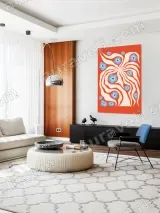 Abstract Floral Swirl Canvas Wall Art for Living Room Home Decor – вид 5