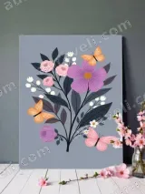 Floral & Butterfly Canvas Wall Art for Living Room Bedroom Home Decor – view 3
