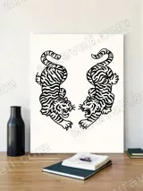 Two Tigers Canvas Wall Art for Living Room Home Decor – view 2