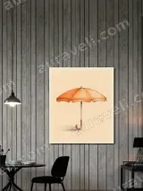 Orange Umbrella Sketch Canvas Wall Art for Living Room Home Decor – view 2