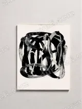 Abstract Swan Ink Brush Canvas Wall Art for Living Room Home Decor – view 2