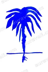 Blue Palm Tree Canvas Wall Art for Living Room framed modern home decor