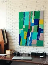 Abstract Color Block Canvas Wall Art for Living Room Bedroom Home Decor – view 4