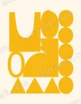 Yellow Abstract Geometric Canvas Wall Art for Living Room framed modern home decor