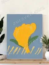 Abstract Yellow Floral Canvas Wall Art for Living Room Decor – view 4