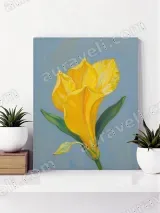 Yellow Lily Floral Canvas Wall Art for Living Room Bedroom Home Decor