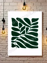 Minimalist Botanical Leaf Canvas Wall Art for Living Room Decor