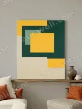 Abstract Geometric Color Block Canvas Wall Art for Living Room Home Decor