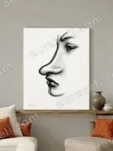 Charcoal Facial Sketch Canvas Wall Art for Living Room Decor – view 3