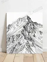 Mountain Ink Sketch Canvas Wall Art for Living Room Bedroom Home Decor