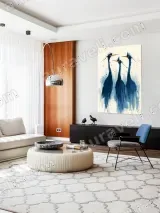 Abstract Blue Herons Canvas Wall Art for Home Decor – вид 5