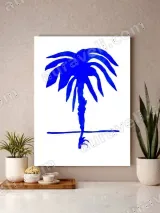 Blue Palm Tree Canvas Wall Art for Living Room Bedroom Home Decor – view 3