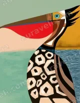 Geometric Abstract Bird Canvas Wall Art for Living Room Decor wall art print