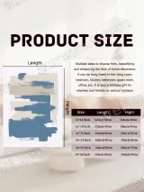 Abstract Blue & Beige Brush Stroke Minimalist Canvas Wall Art for Living Room Home Decor – вид 7