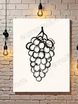 Grapes Ink Drawing Canvas Wall Art for Living Room Home Decor