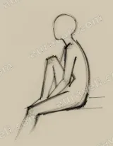Minimalist Seated Figure Sketch Canvas Wall Art for Home Decor wall art print