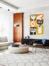 Mid - Century Abstract Floral Wall Art for Living Room Home Decor – view 4