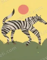 Illustrated Zebra Canvas Wall Art for Living Room Home Decor wall art print