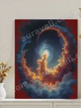 Surreal Cosmic Cloud Swirl Canvas Wall Art for Home Decor – вид 3