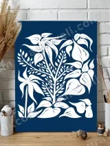 Botanical Plant Silhouette Canvas Wall Art for Living Room Home Decor