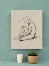 Seated Woman Sketch Canvas Wall Art for Living Room & Bedroom Decor – вид 2