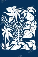Botanical Plant Silhouette Canvas Wall Art for Living Room framed modern home decor