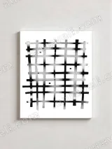 Abstract Grid Black White Canvas Wall Art for Living Room Home Decor – view 2